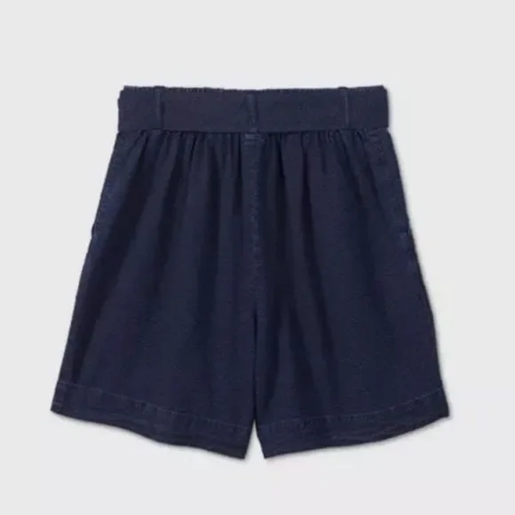 A New Day High Waisted Belted Blue Shorts Size XS - Picture 2 of 5